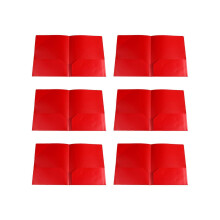 6er-Pack Mappen mit 2 Fächern, Präsentationsmappen, Projektmappen mit Kartenfach, Dokumentenorganizer, Zweifach-Mappen