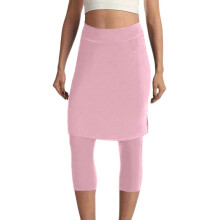 Sportrok voor dames, ademend, tennisrokje, broek, atletische rok, legging, polyester textuur, geschikt voor yoga en tennis, roze