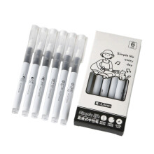 Set van 6 zwarte gelpennen, signeerpennen, rechte vloeibare pennen, sneldrogende gelpennen, soepel schrijvende pennen, meerkleurig