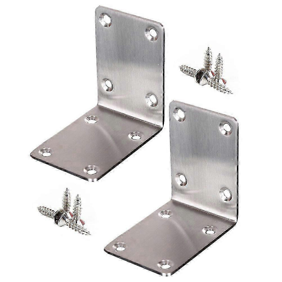Shelving Brackets Durable Stainless Steel Furniture Reinforcement Shelves 7X7cm 2Pcs 7351815369497