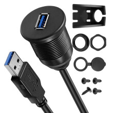 Câble d'extension audio USB 3.0 mâle vers femelle compatible avec les tableaux de bord de voitures, camions et motos (1 m ou 2 m), multicolore