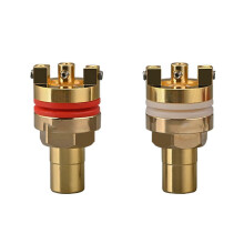 Paire de prises femelles sans soudure, bornes finition or/rhodium, transmission stable pour équipements audio et vidéo, multicolores