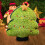 Coussin bonnet de Père Noël en coton matelassé 45 cm vert 5