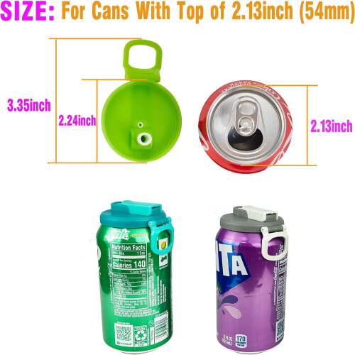 Tampas para latas de refrigerante com canudos, 5,4 cm (2,13 polegadas), pacote com 4 unidades 2