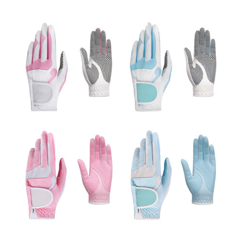 1 Pair Synthetic Microfiber Golf Gloves Suitable for-Blue C 1