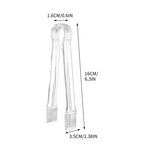 Buffetzange aus transparentem Kunststoff, 16 cm (1 Stück) 1