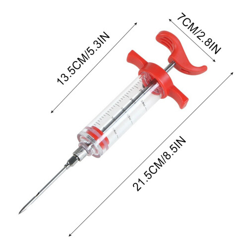 Meat Injector Syringe Plastic with Screw-on Needle 1