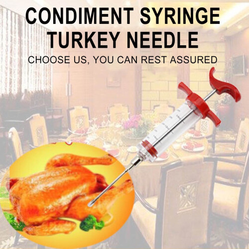 Meat Injector Syringe Plastic with Screw-on Needle 2