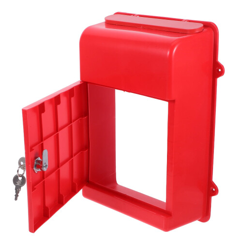 Afsluitbare plastic brievenbus voor wandmontage – rood