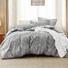 Bloemenprint omkeerbare dekbedset Queen 3-delig