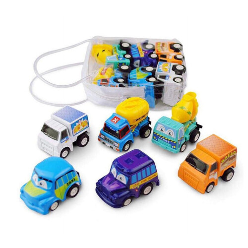 Lot de 6 mini voitures à rétrofriction pour enfants 1