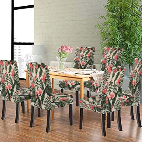 Set de 6 huse elastice pentru scaune de masă, lavabile 2