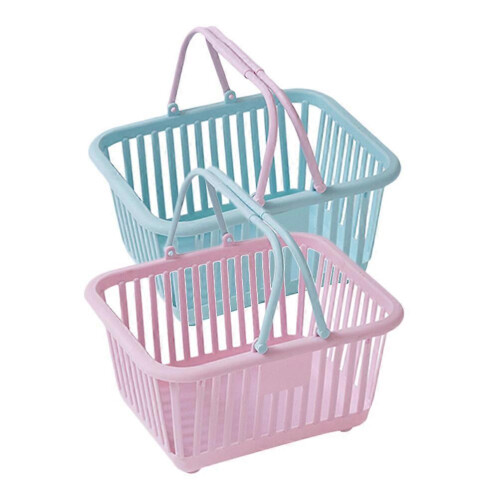 2pcs Plastic Baskets Multipurpose Storage Basket Shower Shampoo Basket Kitchen Storage Basket