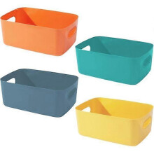 Set of 4 multifunctional storage baskets, plastic storage boxes with handles, sorting basket, storage basket