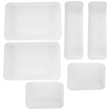 6pcs Desk Drawer Organizing Boxes Plastic Dresser Drawer Organizers Bins Trays