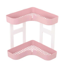 Pink Plastic Storage Shelves Bathroom Shelves for Storage 2Pcs