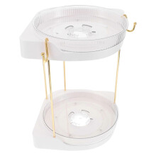 White Plastic Makeup Organizer Rotating Cosmetic Organizer for Storage