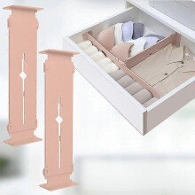 Drawer Organizer, Practical Plastic Drawer Organizer, Adjustable Drawer Divider for Bathroom Bedroom Office Dresser (Pink)