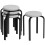 Homcom HOMCOM Stackable Stools Modern Cushioned Set of 4 Grey 2