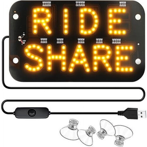 7.5 x 4.5 in LED Windshield Message Sign with Suction Cup 1