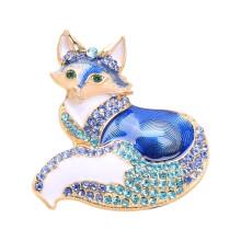 Beautiful Enamel Animal Brooch Pin Multi Color Rhinestones-Blue