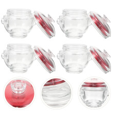 Conjunto de 4 Potes de Vidro Vermelho para Armazenamento de Alimentos com Tampas