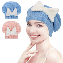 Bonnet de séchage pour cheveux (lot de 2) – Microfibre, super absorbant,