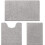 Grått chenille baderomsteppesett, 3 deler 1
