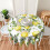 Toalha de mesa redonda de limão, impermeável e lavável, 152 cm (60 polegadas) 4
