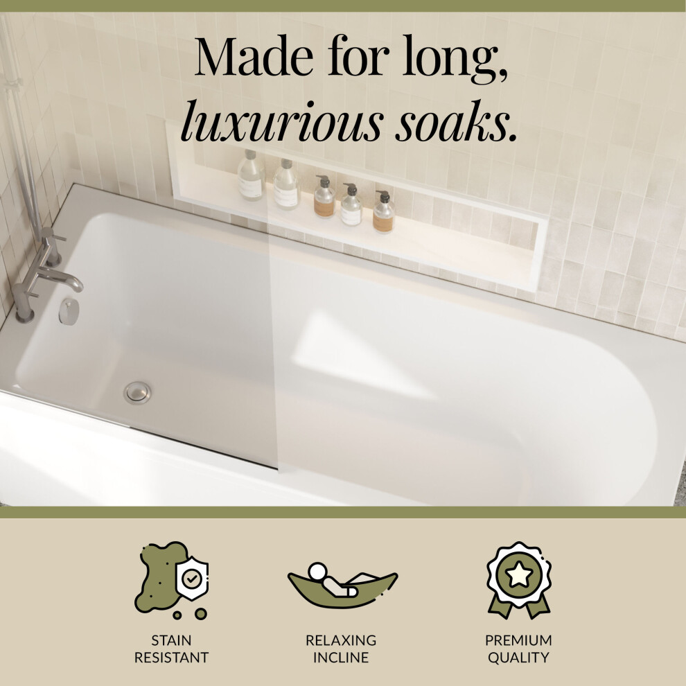 Balterley Round Single Ended 1700X700 Bath Set - Front & End Panels & Chrome Screen & Waste