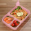 Scatola bento Comefolife beige a 3 scomparti riutilizzabile 5