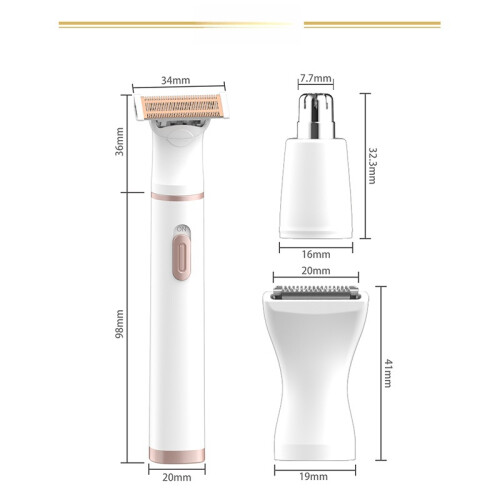Rasoio elettrico e rifinitore per donna, 5 in 1 2