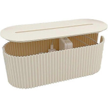 Cable Management Box, Cable Management Box, Plastic Cable Management Box for Office Home Storage Solution 33x13x11 cm (Off-white)