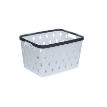 Rectangular Book Storage Basket Plastic PP Storage Basket Toy Box Storage Basket (White)