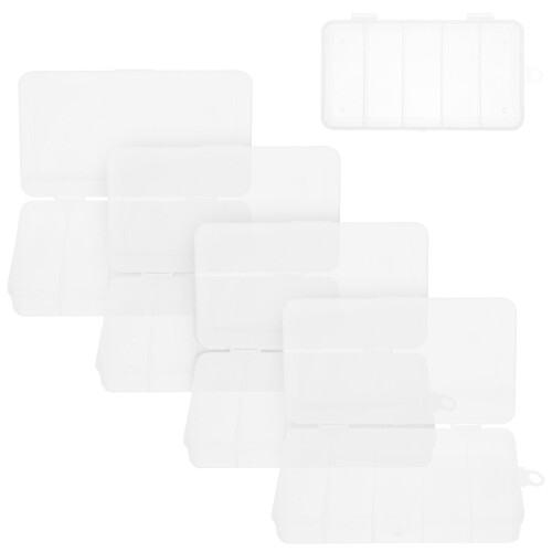 Transparent Tool Storage Box Plastic Container for Storage Use 5Pcs