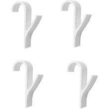 Bathtub Hook Rack Plastic Heated Towel Rack Radiator Hook (White) 4pcs