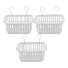 3pcs Plastic Hanging Baskets for Shower Hanging Basket Kitchen Organizer with Hooks Plastic Hanging Basket Kitchen Storage Basket Storage Organizer