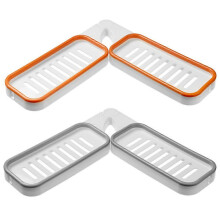 2Pcs Foldable Storage Holders Plastic Wall-mounted Racks Bathroom Storage Shelves