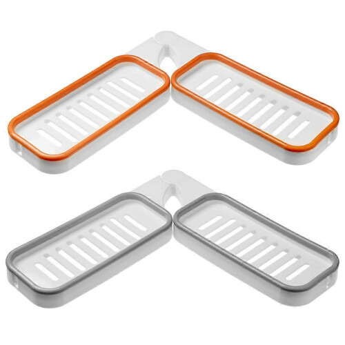 2Pcs Foldable Storage Holders Plastic Wall-mounted Racks Bathroom Storage Shelves
