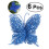 6 x Blue Plastic Christmas Tree Ornaments 8cm 4