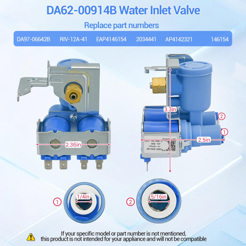 Refrigerator Water Inlet Valves Assembly DA62-00914B Water 1