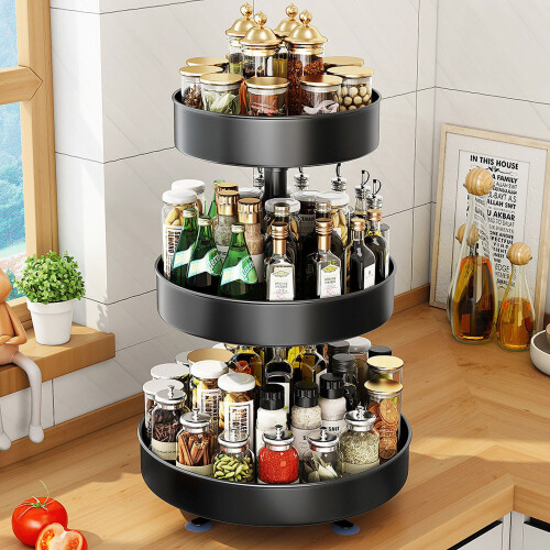 Porta-temperos de cozinha com rotação de 360