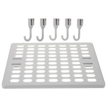 Wall Mounted Pegboard with Hooks for Bathroom Storage 1Set Grey Plastic