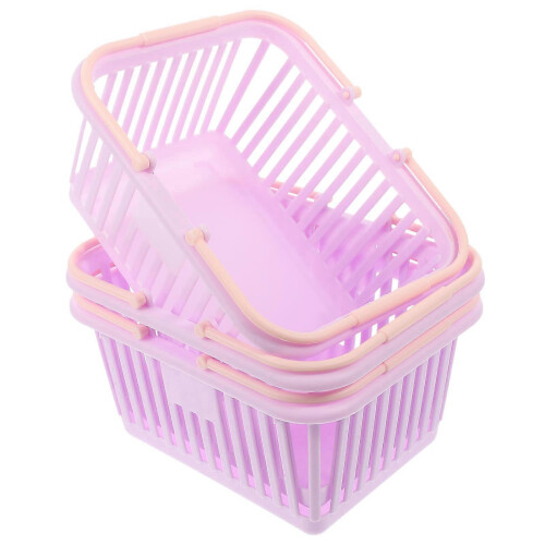 6Pcs Bathroom Storage Basket for Organizing Lavender Plastic Organizer