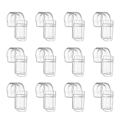 Transparent Plastic Hanging Clips for Bathroom Storage Use 12Pcs
