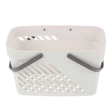 1pc Bathroom Storage Basket Plastic Rectangular Organizing Basket with Handle
