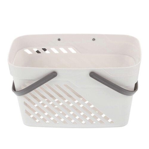 1pc Bathroom Storage Basket Plastic Rectangular Organizing Basket with Handle