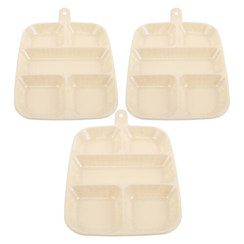 Multi-Compartment Food Tray Kitchen Storage Organizer 3Pcs Plastic Tray