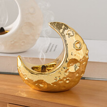 Brûleur d'encens de table en céramique dorée (1 pièce)