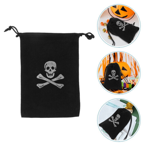 Τσάντες Pirate με κορδόνι, μαύρες, από πολυεστέρα, 8 τεμάχια 1